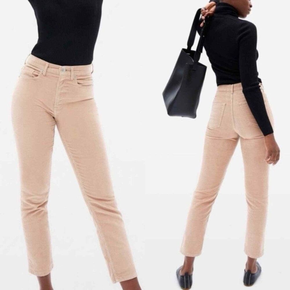 EVERLANE Baby Cord Cheeky Crop Tan Corduroy Jeans US Size 27